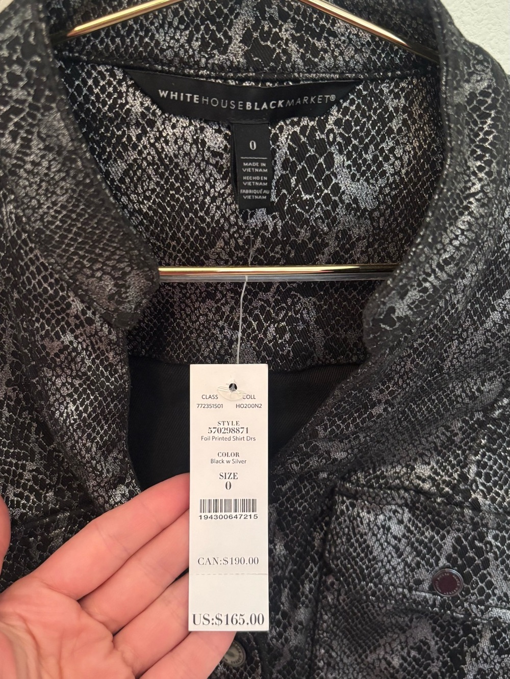 NWT White House Black Market Women’s Snakeskin Snap Button Tie Waist Overcoat - Picture 2 of 4